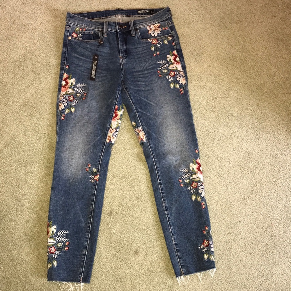BlankNYC floral embroidered jeans